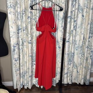 Elegant Red Halter Dress